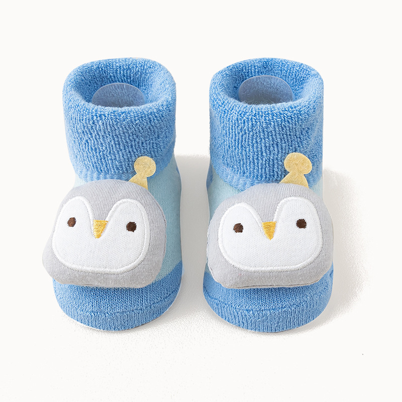 Newborn infants, toddlers, children and babies aged 0-1 year old, Class a cotton socks, thickened and warm in autumn and winter, mid-calf baby floor socks with loops Item Picture