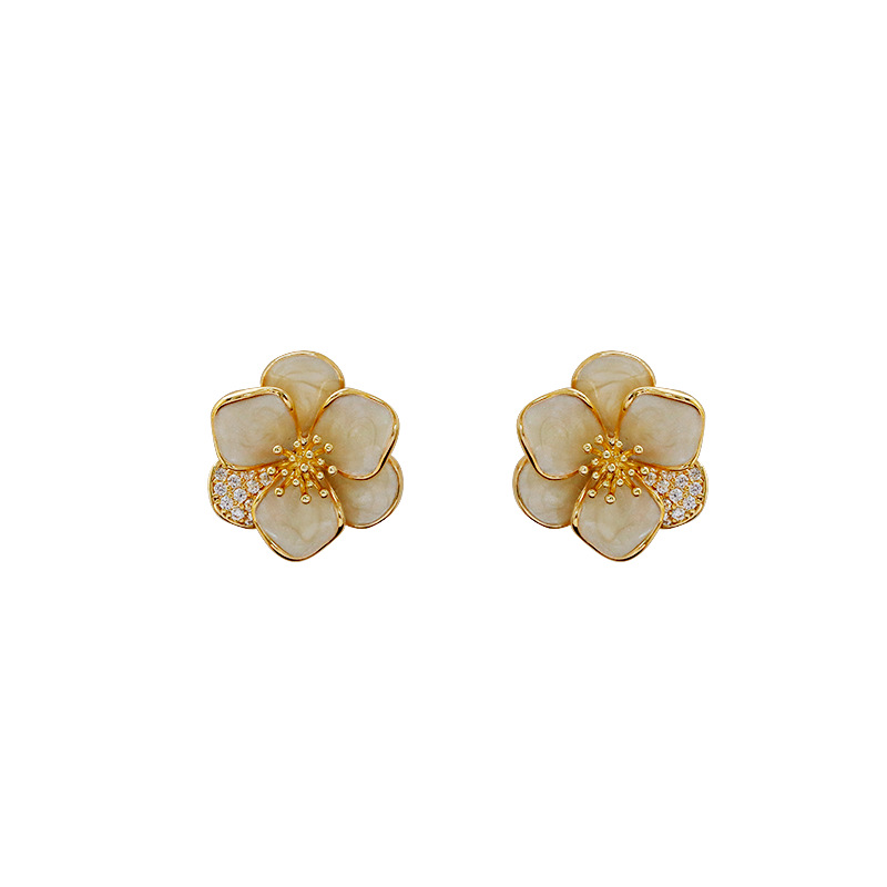 Hyacinth's niche design sense, high-end elegance, light luxury, unique stud and flower earrings will be the best-selling earrings for women on Douyin in 2025 Item Picture