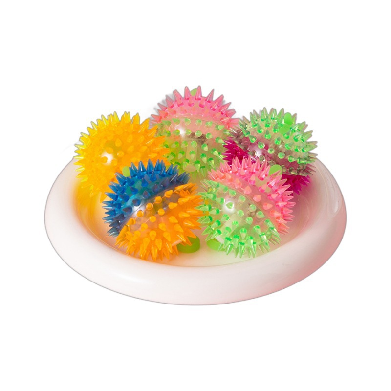 Tactile massage balls, luminous rope elastic jumping balls, needle balls, children's creative small gifts, night market stall toys Item Picture