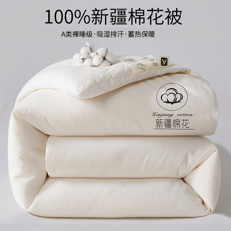 新疆棉花被子冬被棉被a类冬季保暖纯被芯单人春秋被棉芯加厚保暖