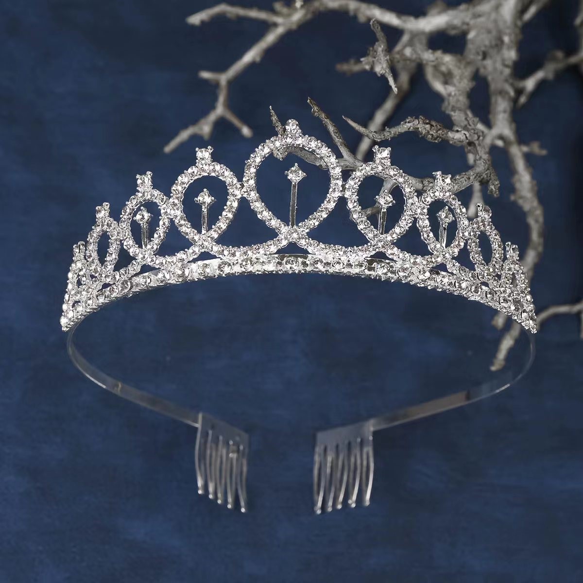 Cross-border European and American wedding bride's crown headwear, luxurious crystal hair accessory, wedding dress, studio queen's hair crown, wedding accessories