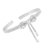 Korean InS-style bow diamond-encrusted bracelet with adjustable tassel opening elasticity, cross-border fashion design sense, rhinestone zircon claw chain Application Scenario