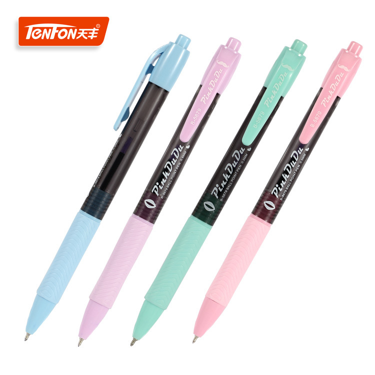 Tianfeng Fenfen Series Press Plastic Student Ballpoint Pen 56790.5MM Ballpoint Pen 60 pieces per box full figure