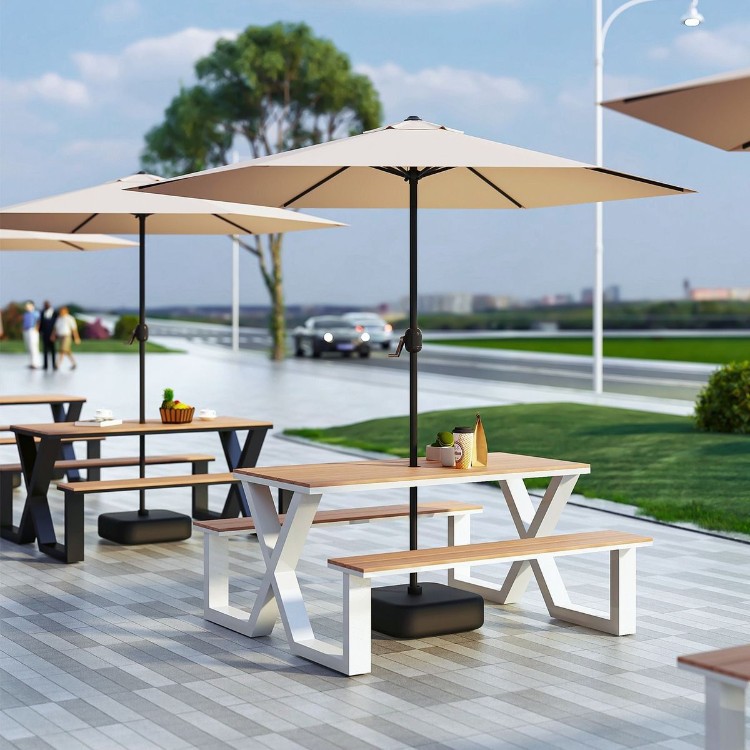 Star Factory Courtyard Homestay Villa Beach Leisure Outdoor Hotel Sunshade Umbrella Central Column Umbrella Integrated table and Chair Application Scenario