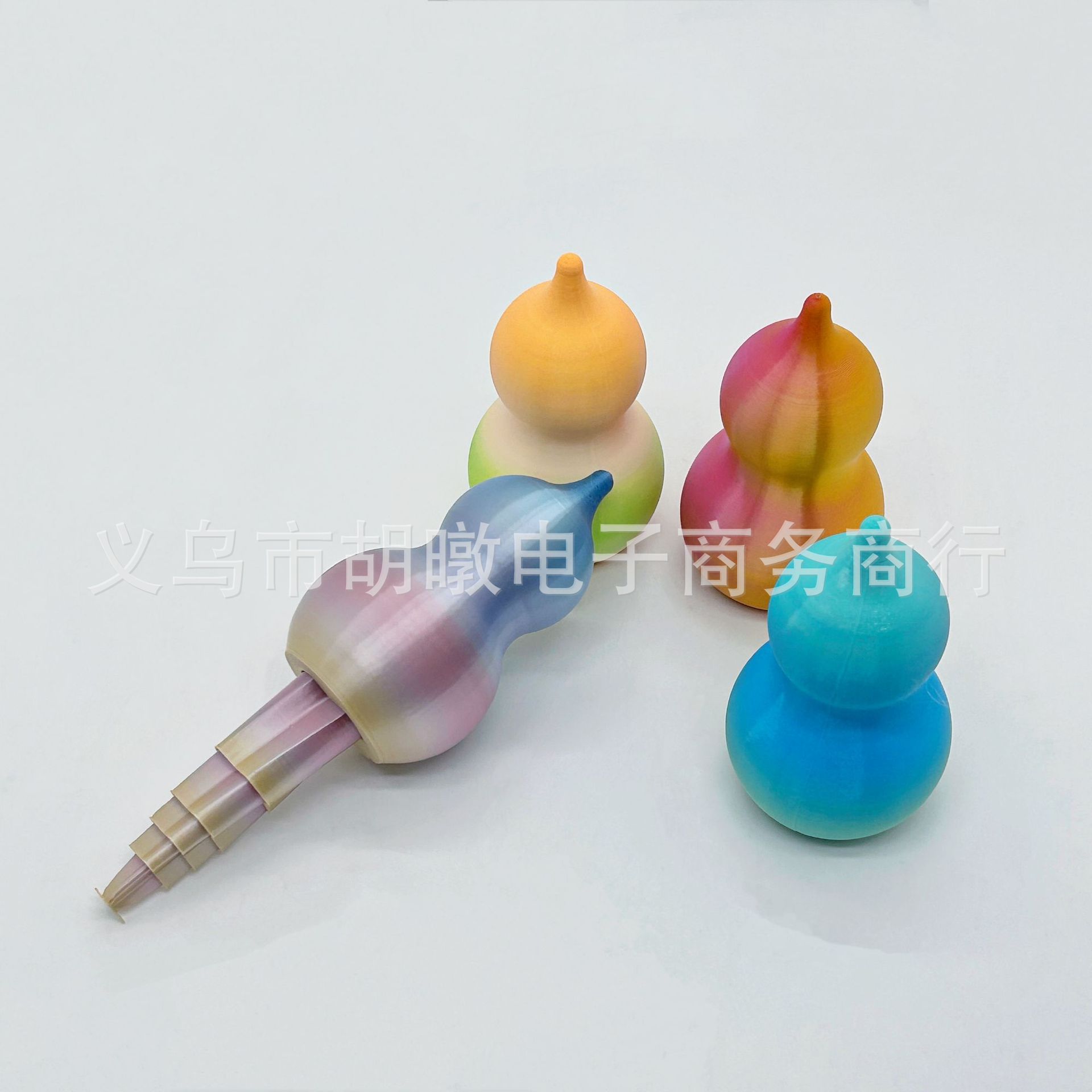 Wholesale 3d printed colorful gourd spinning fun Stress-relieving creative toys for children, stretching and rotating toys Specification image