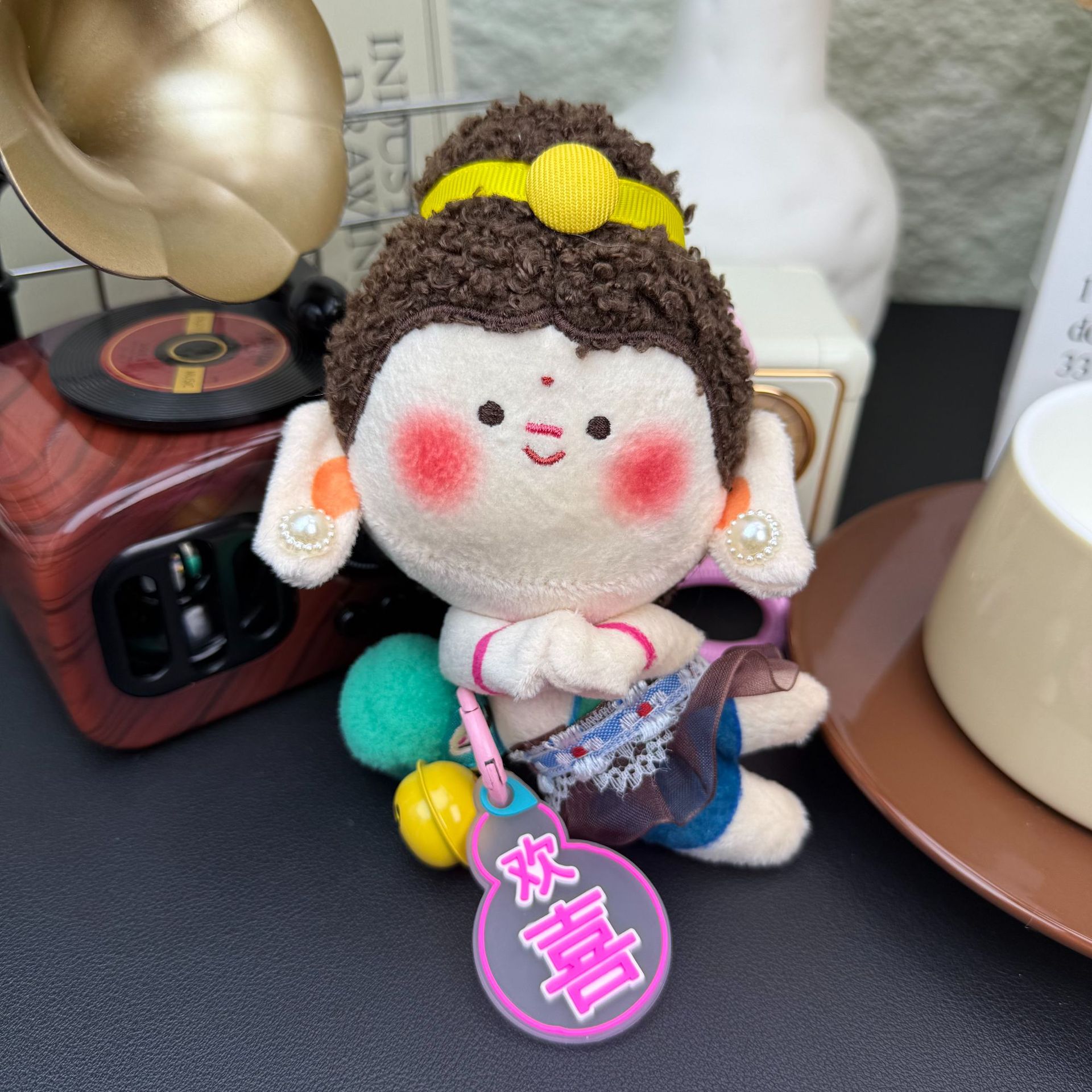 Buddha Xiaoban Lotus Small Buddha Bag Pendant, car pendant, Shanxi Datong cultural and Creative souvenir pendant, plush toy doll Specification image