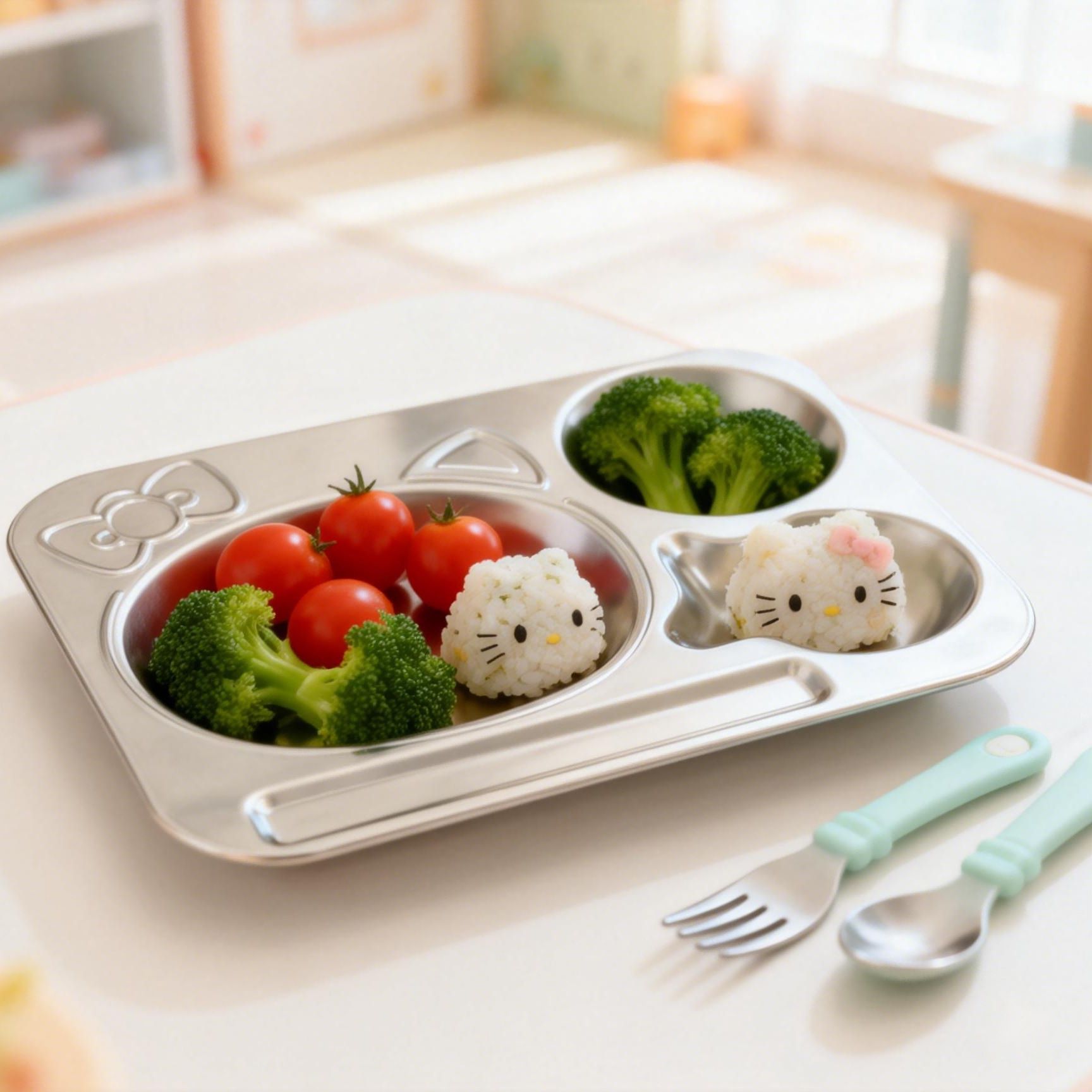 Cross-border stainless steel children's rice bowls, baby eating yogurt bowls, oatmeal bowls, children's salad bowls, dessert bowls, special bowls Application Scenario