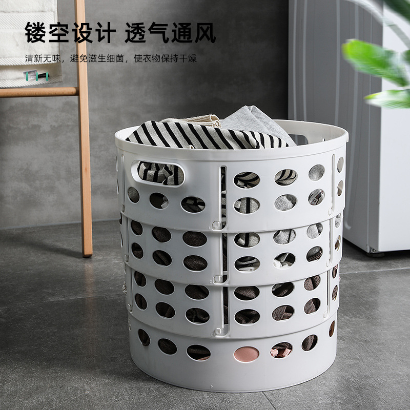 The dirty clothes basket can be hung in the home bathroom to store dirty clothes. It is a zoned storage basket and a wall-mounted dirty clothes basket in the bathroom Specification image
