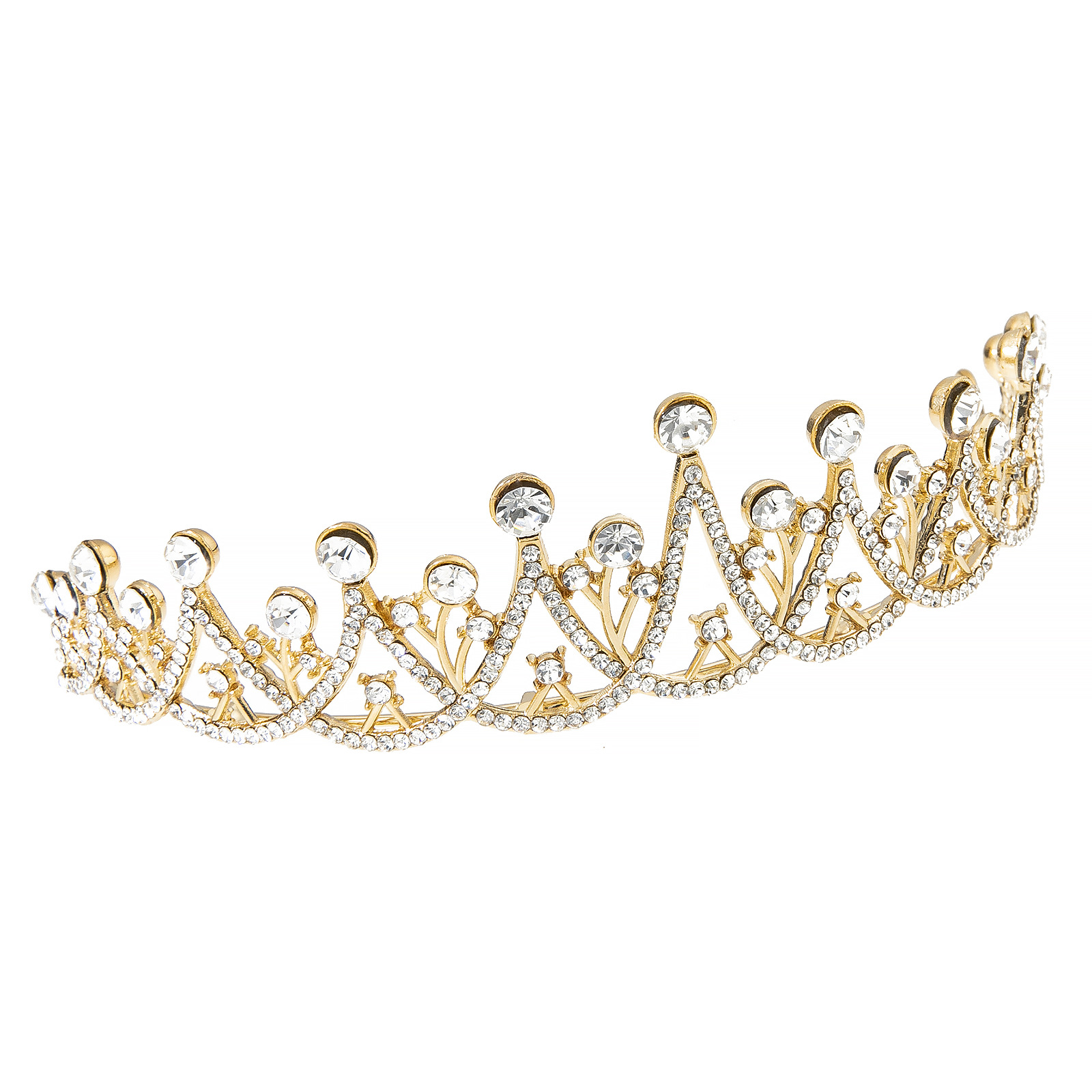 Aliexpress's best-selling cross-border luxury and elegant hair accessories from Europe and America, rhinestone alloy, bride's crown, banquet and birthday versatile crown headwear details Picture