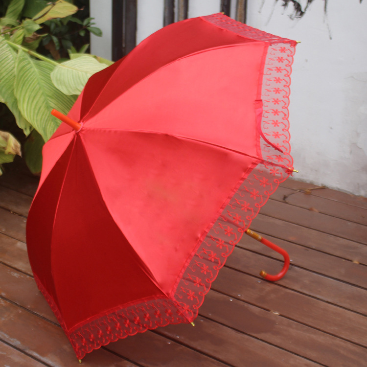 National trend bright red umbrellas, long-handled umbrellas, performance group gymnastics, dance props, wedding umbrellas, printed advertisements, wedding umbrellas for returning to one's parents' home Application Scenario