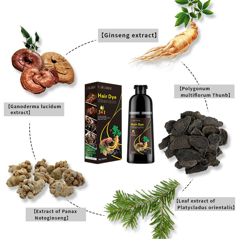 Cross-border exclusive supply of black plant extract hair dye cap White hair dye cream. Just wash it and it will turn black. Factory direct supply to FDA details Picture