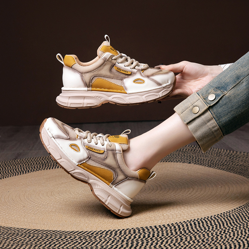 鞋子女款2025春秋厚底百搭女鞋轻奢高级感时尚运动风休闲鞋单鞋