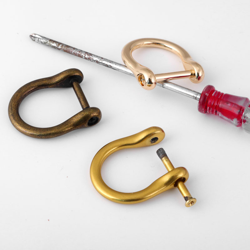 Horseshoe buckle metal screw D buckle detachable d ring buckle horseshoe buckle women's bag repair accessory button in stock wholesale full figure