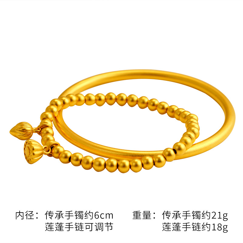 Vietnamese imitation sand gold bracelet, inheriting the ancient method of two generations of happiness bracelet, female four-leaf clover imitation gold bracelet simulation Application Scenario