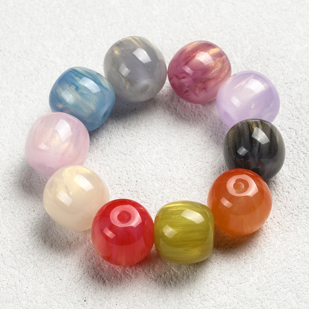 11*12 candy-colored gilded resin bucket beads, DIY loose beads, spacer beads, handcrafted beaded bracelet jewelry, small accessories Item Picture
