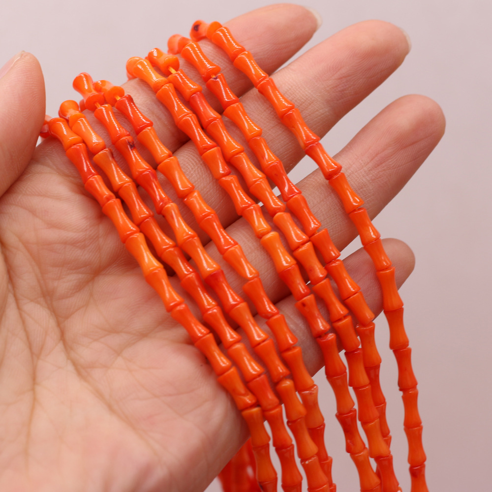 Synthetic coral beaded bamon-shaped DIY jewelry accessories, semi-finished necklaces, bracelets, handcrafted jewelry production and wholesale Specification image