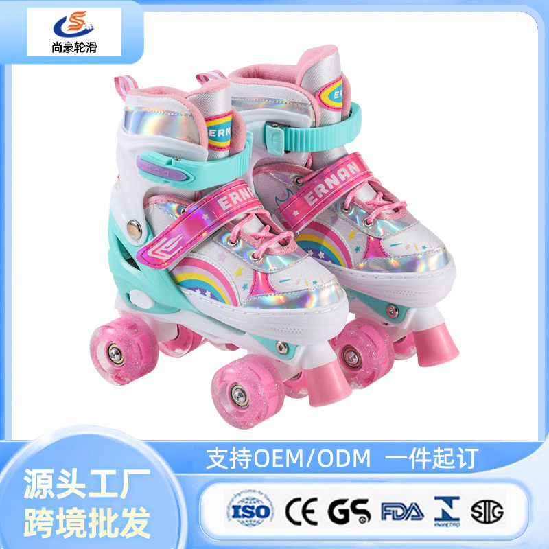 Cross-border roller skates, adult roller skates, children's full set, double-row roller skates, beginners, men and women