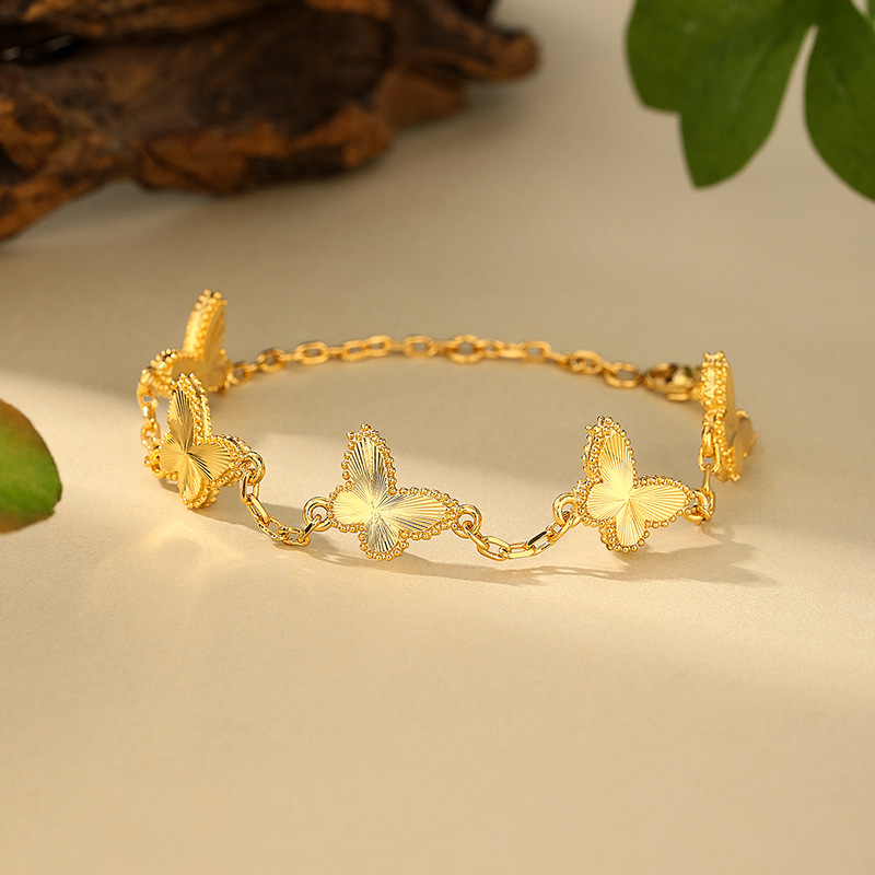 This 24k bright gold sparkling starry sky butterfly bracelet, the same style as the gold store, is a fashionable, versatile and high-end accessory for women Application Scenario