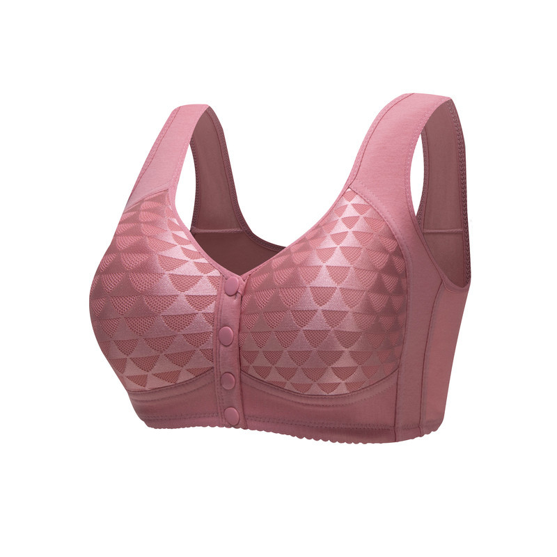 Front-opening fixed type middle-aged and elderly mother bra without underwire, large size gathering anti-sagging secondary breasts, women's underwear gathering bra, bra thin shoulder strap gathering cup bra, large size bra, large size underwear Specification image