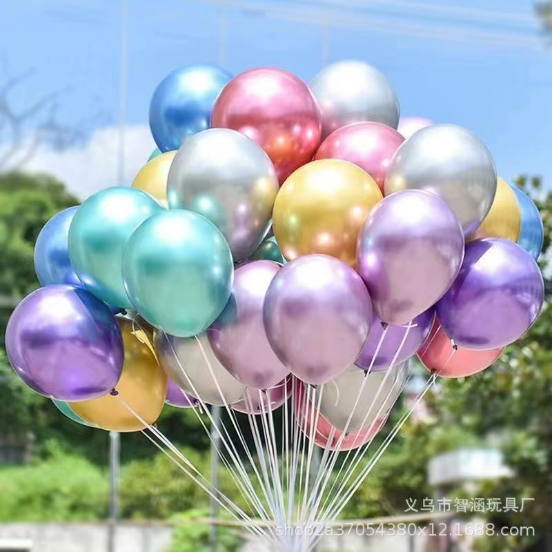 2.8-gram thickened round metallic balloon, popular birthday, wedding, party, wedding room decoration and wedding supplies details Picture