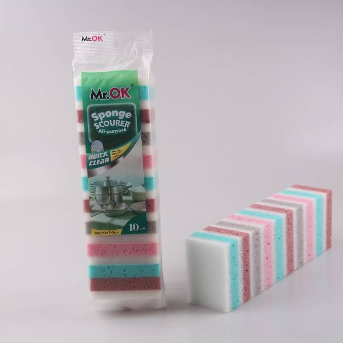 Mr.OK factory direct supply sponge scouring pads, double-sided cleaning sponges, kitchen cleaning sponges, dishwashing sponges, pot scrubbing sponges Specification image