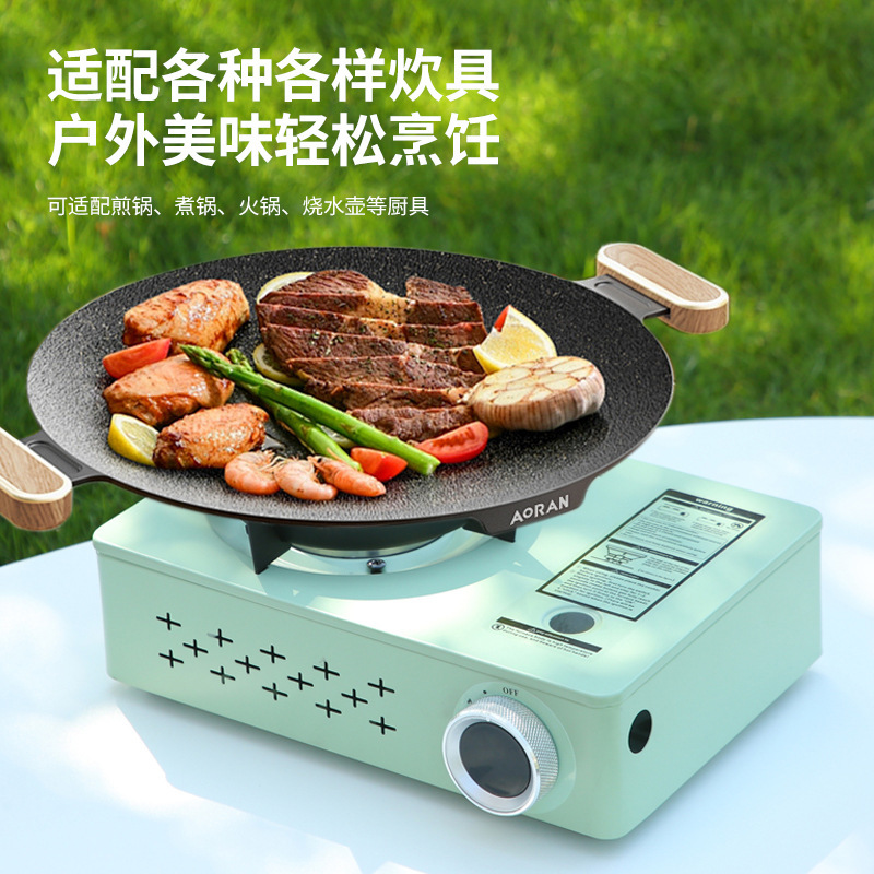 New high-appearation-level outdoor gas stove, household portable gas cylinder, gas stove, camping windproof hot pot and barbecue stove details Picture
