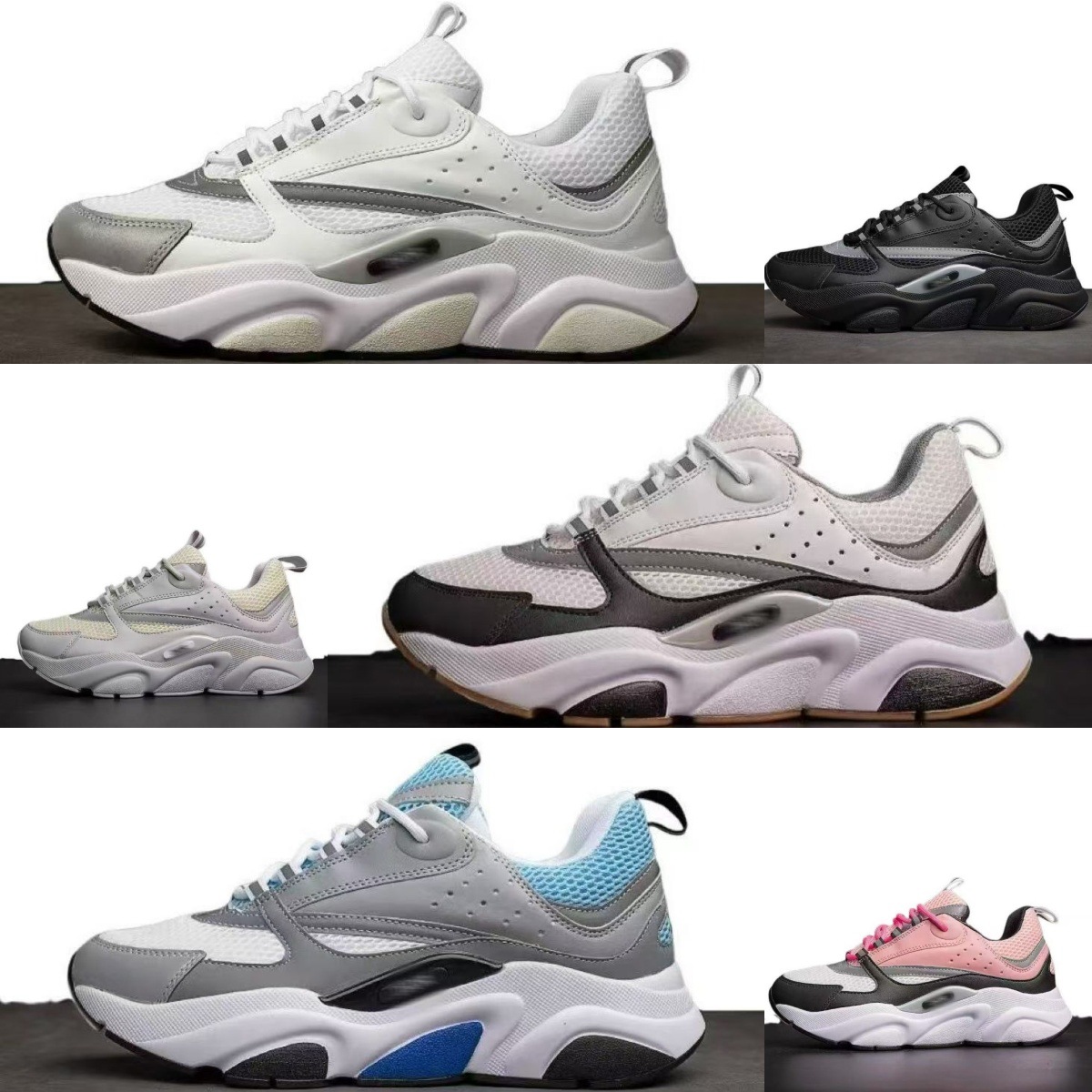 2026 Men's sports shoes, jogging fashion casual shoes, mesh breathable and comfortable, thick-soled color-blocked dad shoes, men's shoes