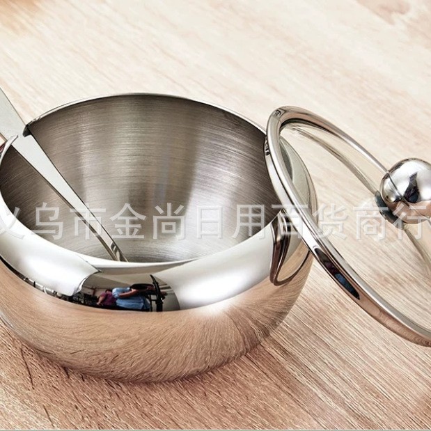 Stainless steel 304 material sugar jar, seasoning jar, spice seasoning bottle, seasoning box, condiment bottle, household kitchen seasoning box Specification image