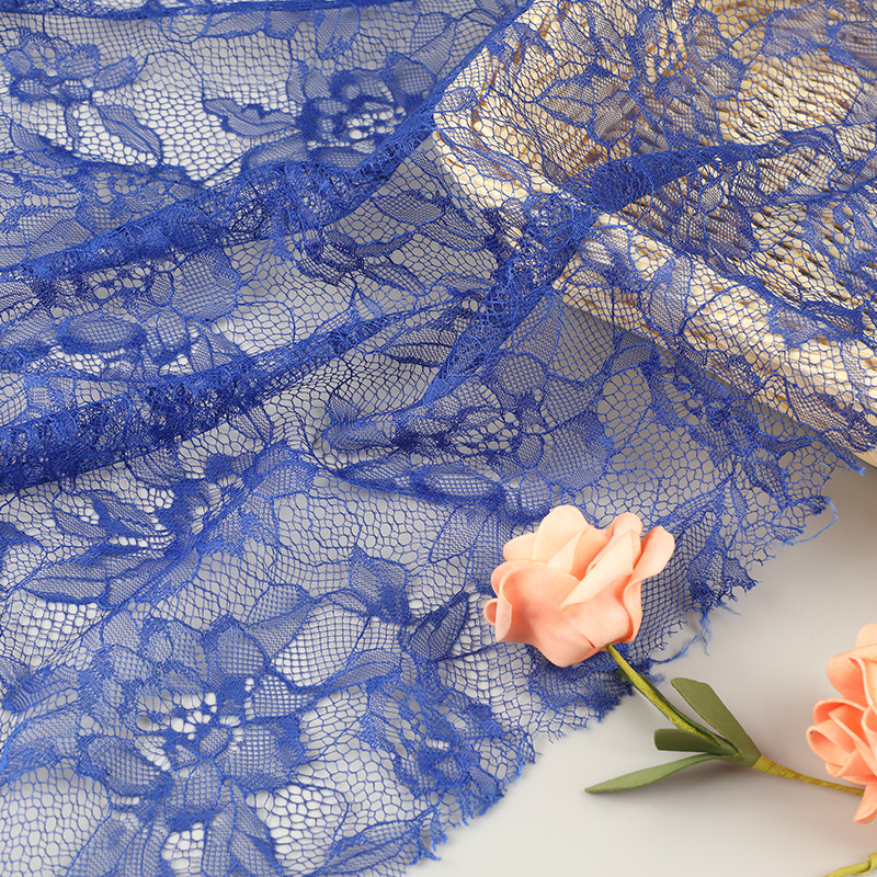 In-stock floral polyester non-elastic lace fabric warp knitted hollowed-out lace dress, wedding dress and evening dress lace fabric details Picture