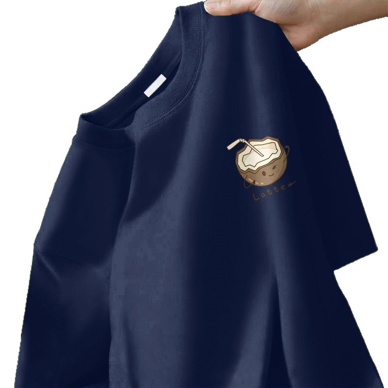 100% pure cotton short-sleeved T-shirt, a new summer Hong Kong-style ins trendy brand, loose and versatile student half-sleeved T-shirt top Item Picture