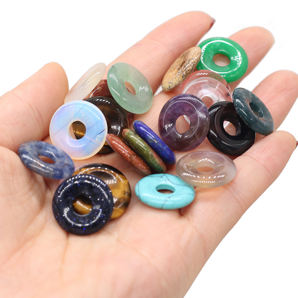 Exquisite natural stone semi-precious stone beads, large-hole beads, DIY jewelry accessories, handcrafted necklaces, wholesale Item Picture