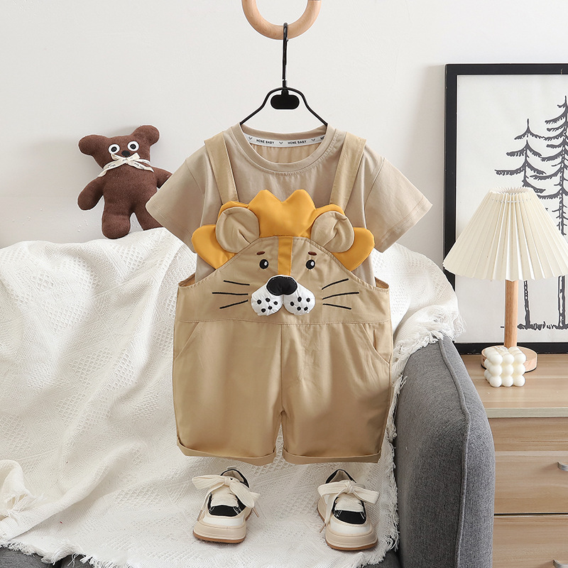 Children's short-sleeved suits, pure cotton boys' T-shirts, baby summer children's clothing, girls' shorts, baby clothes, summer clothing wholesale details Picture