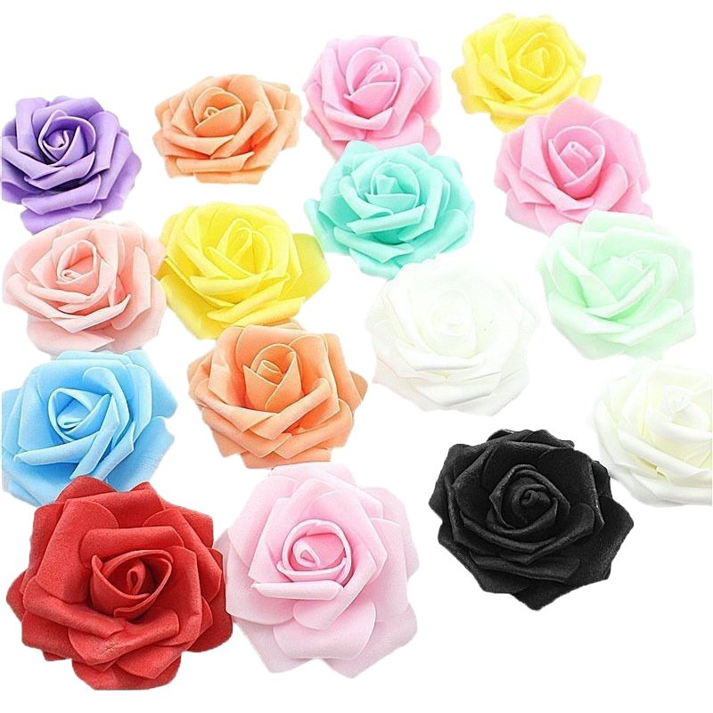 Cross-border 7cmpe simulated rose head, Qixi Valentine's Day foam flower, handcrafted material wedding flower ball lighting fixtures Item Picture