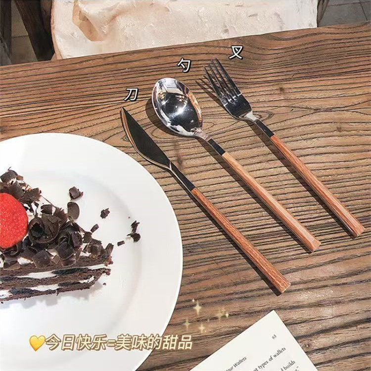 生日刀叉/刀叉勺/蛋糕刀叉/刀叉勺子包装纸盒/不锈钢细节图