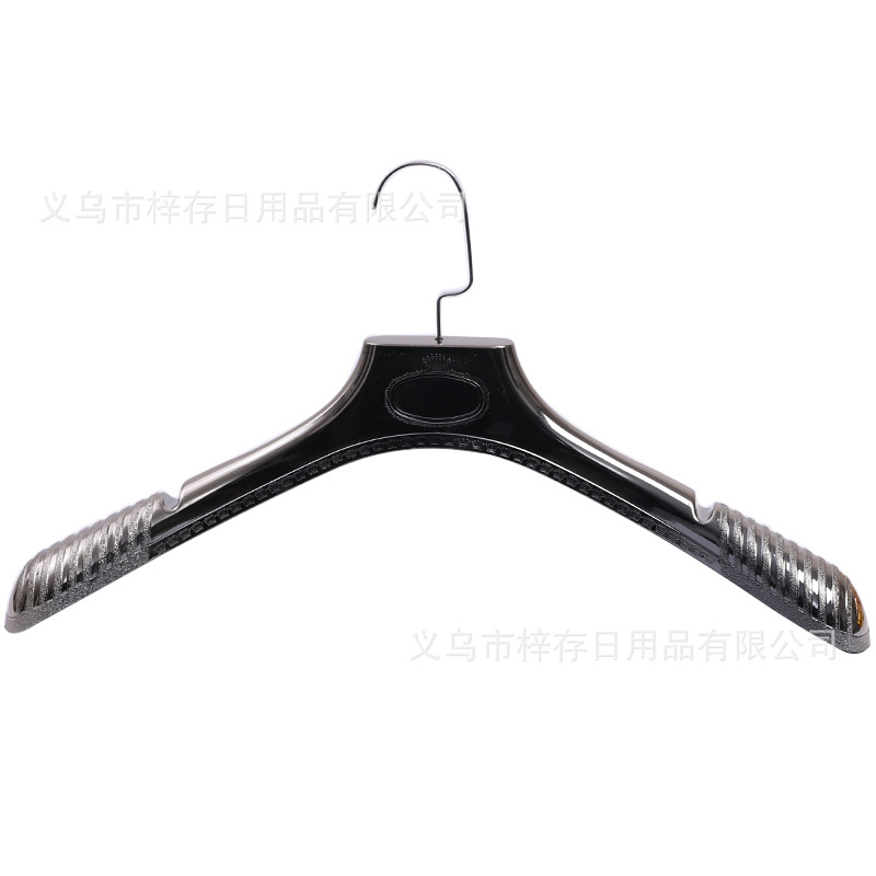 服装店塑料电镀衣架裤夹婚纱衣挂裤架西装衣服架批发无痕展示衣架白底实物图