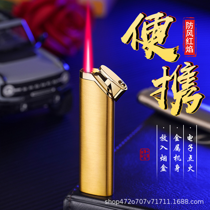 New XF4201 long portable direct-flush inflatable lighter factory direct sales, high-quality windproof lighter wholesale