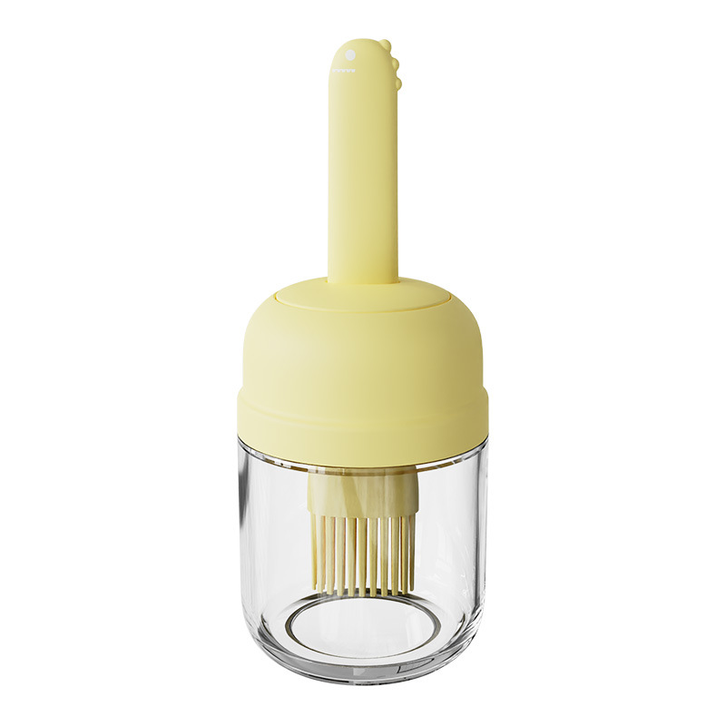 Kitchen silicone brush oil bottle, household high-temperature resistant air fryer oil brush, outdoor barbecue one-piece glass brush oil bottle Item Picture