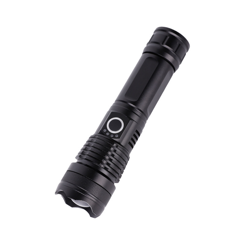 跨境新款P50强光户外充电便携手电筒多功能铝合金超亮远射手电筒