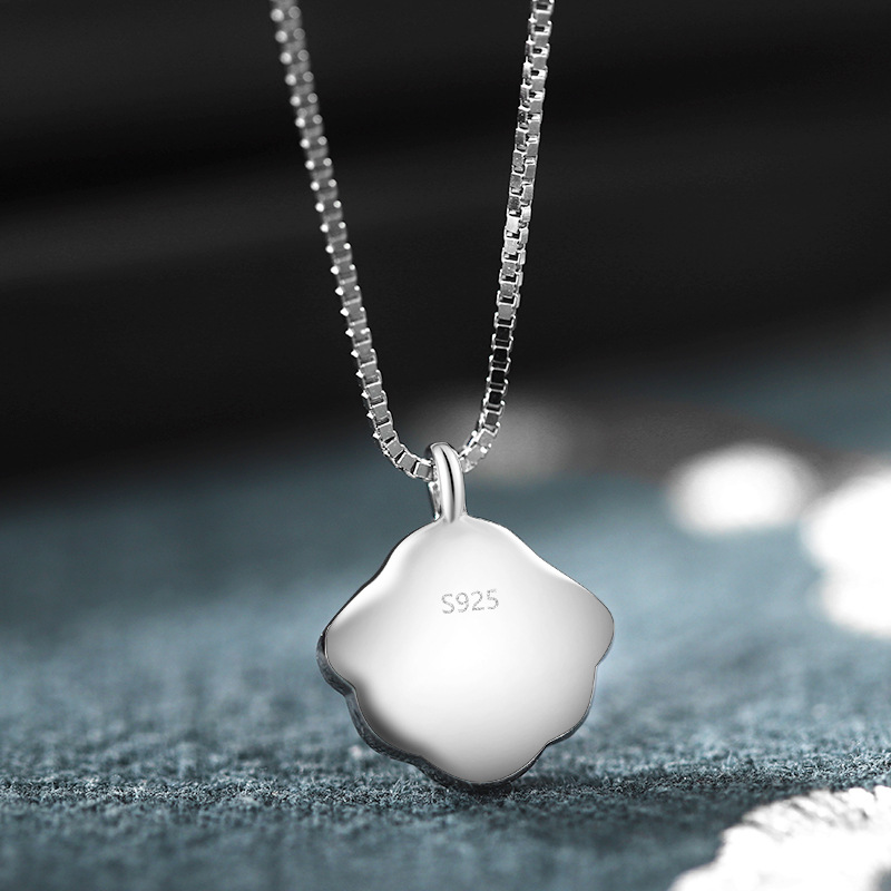 S925纯银一贝子项链女韩版ins小众设计感简约贝母吊坠锁骨链饰品产品图