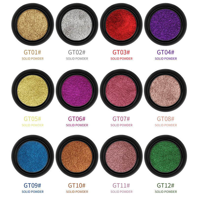 shanilak cross-border supply Nail art Solid Magic Mirror Powder Eyeshadow cake Solid Mirror Flour Titanium Powder 2020 Internet Celebrity bestsellers Application Scenario