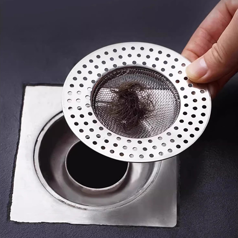 Stainless steel floor drain, bathroom filter screen, sewer, kitchen sink, trough filter screen, hair clogging prevention, bathroom floor drain cover