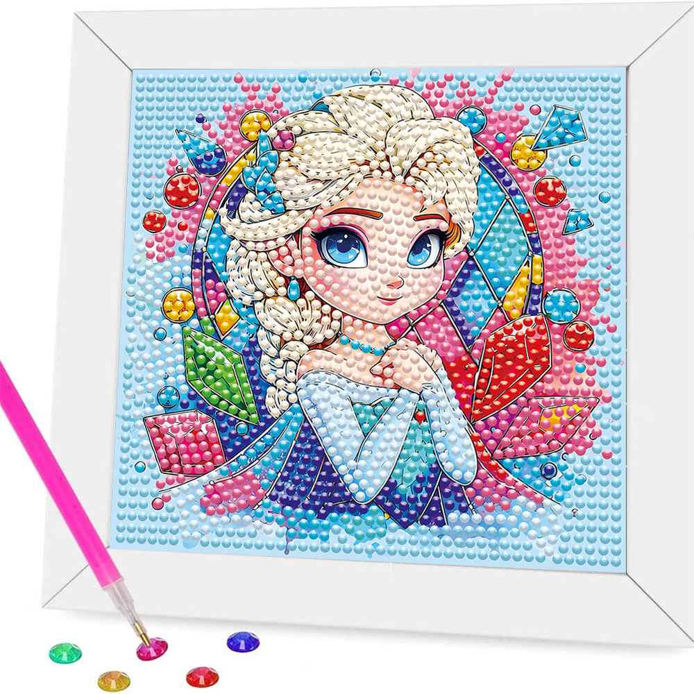 New children's diamond painting diy princess diamond collage, cute diamond dot painting, kindergarten handcrafted educational diamond painting Specification image