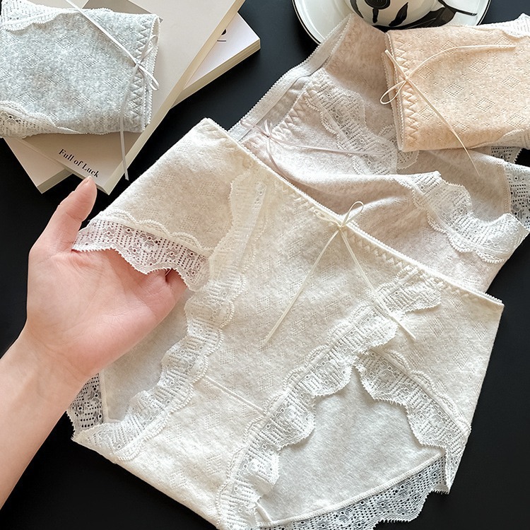 新疆提花棉5A抑菌女士内裤无痕蕾丝边性感纯棉裆A类婴儿棉内裤女