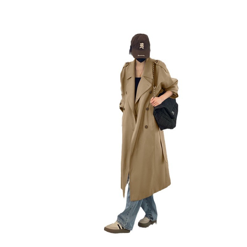 The new mid-length, knee-length, high-end and fashionable style of the British windbreaker for women in the Spring and autumn of 2025 is in vogue Item Picture