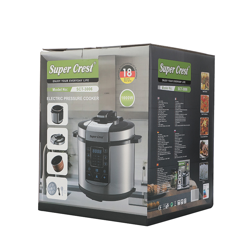 The new multi-functional household rice cooker with a large capacity of 6L and a European-style pressure cooker is a bestseller across borders Item Picture