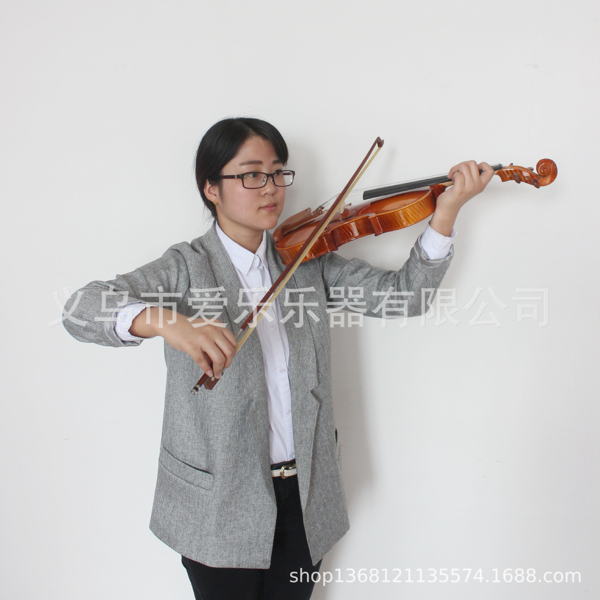 Cross border bright viola panel de abeto hecho a mano violín con patrón de tigre violín adulto niños estudiante práctica viola details Picture