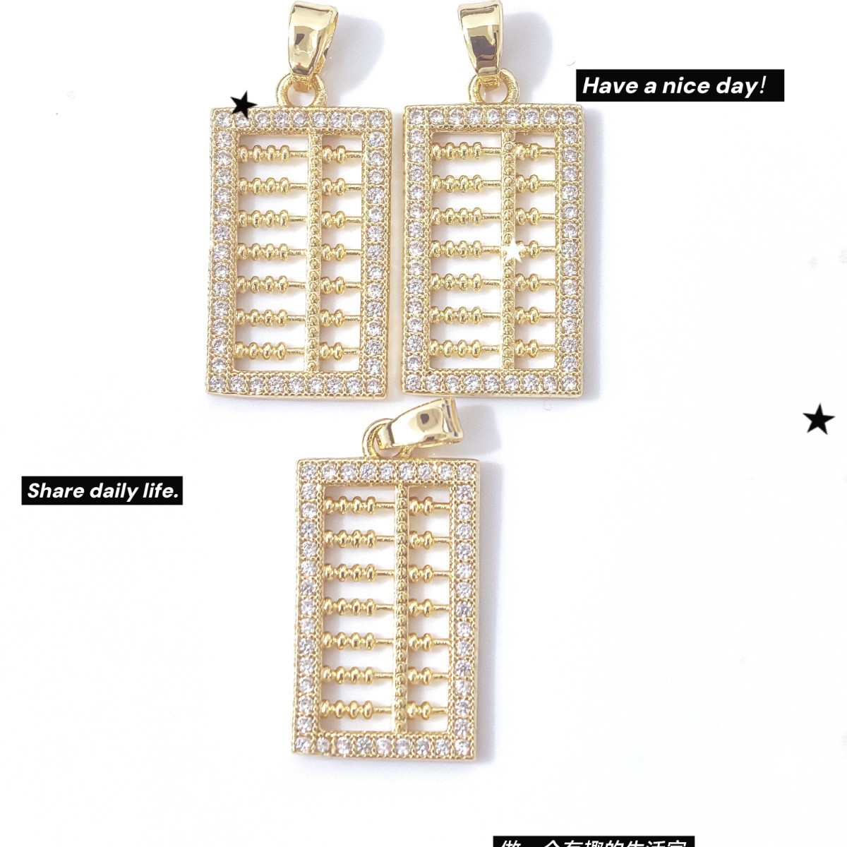 Douyin hot-selling abacus pendants: Choose from over a hundred copper single pendants and match them freely. Wholesale from the source factory details Picture