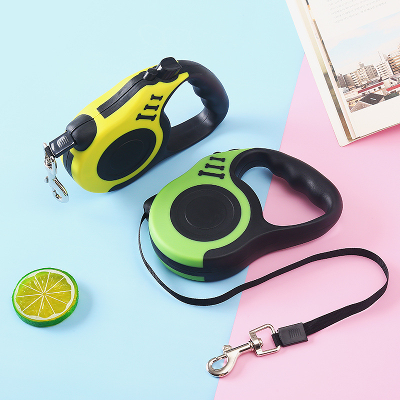 Cross-border pet automatic telescopic leash, dog chain, dog leash, bone automatic leash, outdoor dog walking leash details Picture