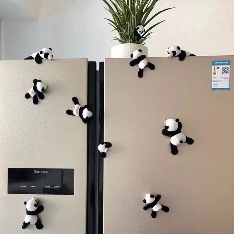 Fridge magnet Papa Panda doll Fridge Magnet Cute Plush Magnetic sticker Sichuan Zoo Commemorative Gift details Picture