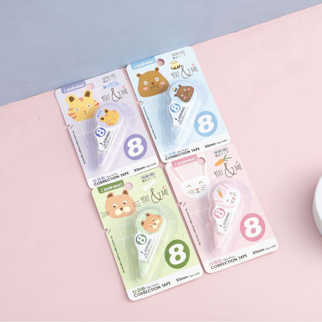 High appearance level primary school student correction tape Cartoon little animal series correction tape school stationery correction tape details Picture